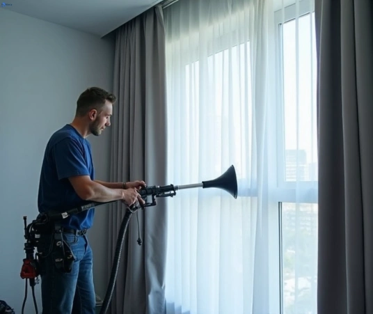 Professional curtain steam cleaning process equipment Matty Curtain Cleaning unanderra-nsw