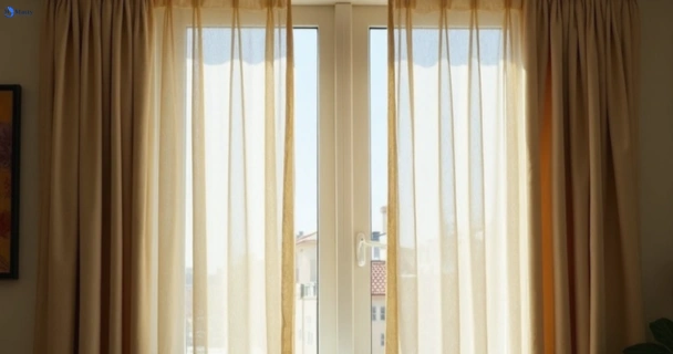 Dusty and dull curtains in unanderra-nsw before steam cleaning